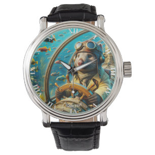Fantasy Cute Wombat Pilot Underwater Watch