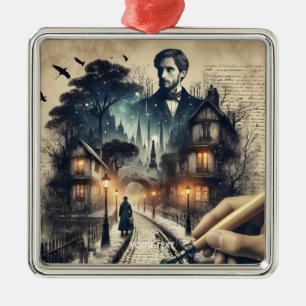 Fantasy Cute Writer Paris Streets Metal Tree Decoration