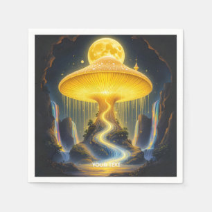 Fantasy Cute Yellow Ancient Mushroom Napkin