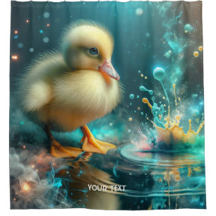 Fantasy Cute Yellow Duck Cub Shower Curtain