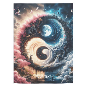Fantasy Cute Yin Yang Day Night Tablecloth