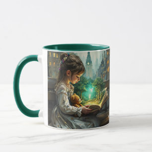 Fantasy Cute Young Girl Reading Mug