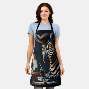 Fantasy Cute Zebra Face Painting Apron