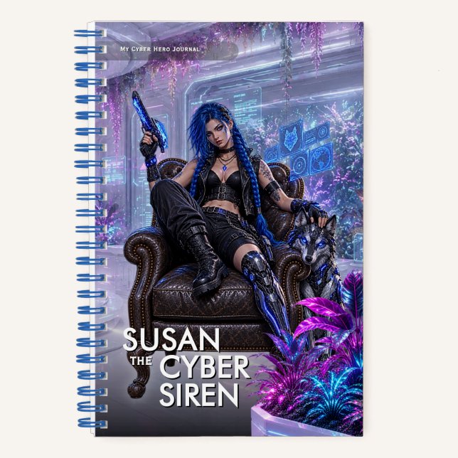 Fantasy Cyber Siren Adventure Notebook (Front)