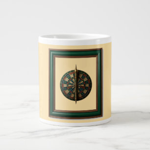Fantasy Dart Board With Futuristic Dart Large Coffee Mug