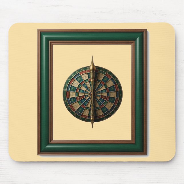 Fantasy Dart Board With Futuristic Dart Mouse Mat (Front)