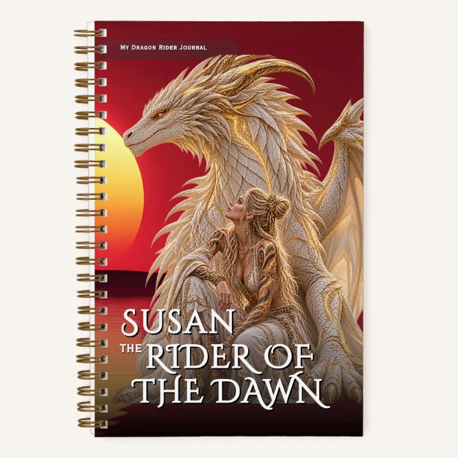 Fantasy Dawn Dragon Mythical Adventure Notebook (Front)
