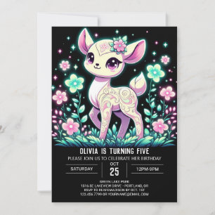 Fantasy Deer Digital Birthday Invitation