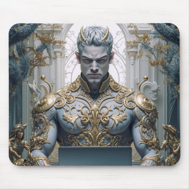 Fantasy Demon Warrior at Laptop Mouse Mat (Front)