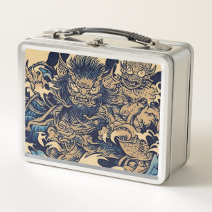 Fantasy Demons - Japanese Woodcut Style (2) Metal Lunch Box