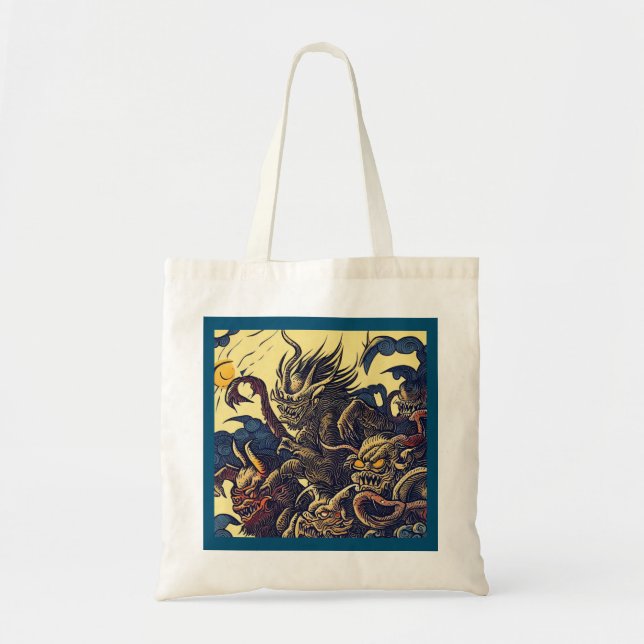 Fantasy Demons - Woodcut 4 Tote Bag (Front)
