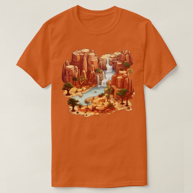 Fantasy Desert Tropical Oasis T-Shirt (Design Front)