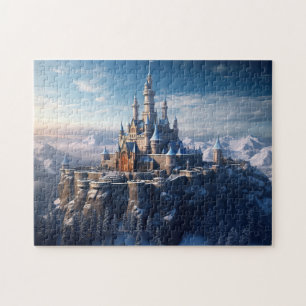 Fantasy digital castle in the mountains jigsaw puzzle