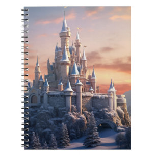 Fantasy digital castle in the mountains  notebook