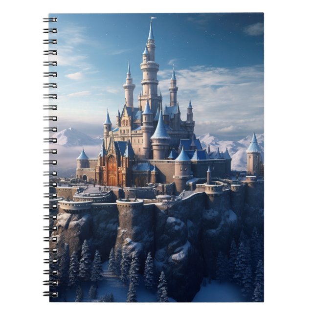 Fantasy digital castle in the mountains  notebook (Front)