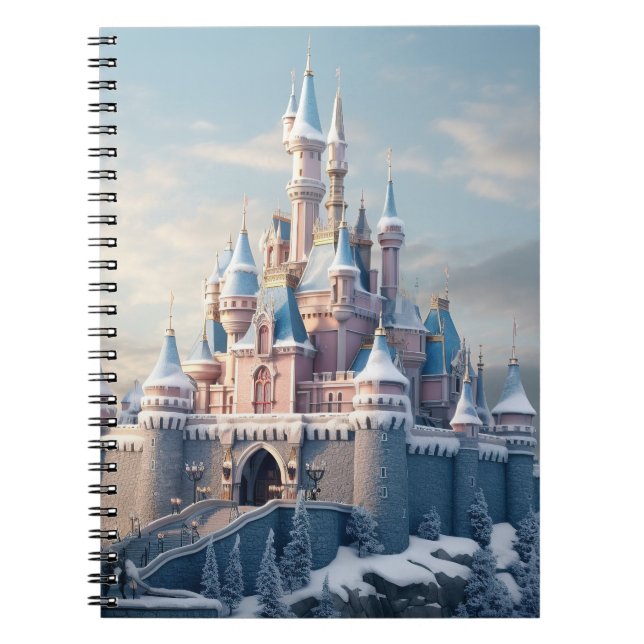 Fantasy digital castle in the mountains  notebook (Front)
