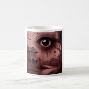 Fantasy: Dilapidated House With Giant Eyeball  Coffee Mug