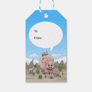 Fantasy dinosaur birthday gift tags