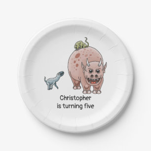 Fantasy dinosaur paper plate
