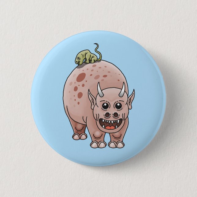 Fantasy dinosaurs 6 cm round badge (Front)