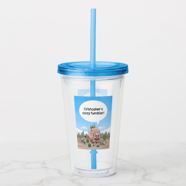 Fantasy Dinosaurs Acrylic Tumbler (Front)