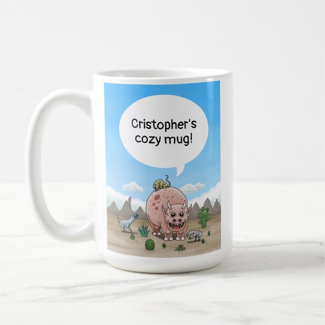 Fantasy Dinosaurs Coffee Mug (Left)