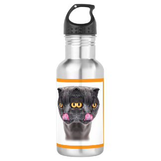 Fantasy Double Headed Mutant Black Cat 532 Ml Water Bottle