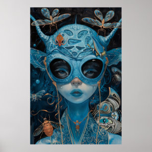 Fantasy Dragon Art Poster   Mythical Creature Draw