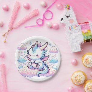 Fantasy Dragon Baby Shower Paper Plate
