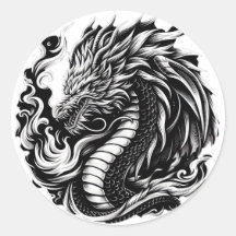 Fantasy Dragon Black/White
