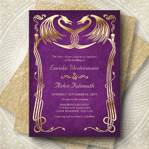 Fantasy Dragon Burgundy Wedding
