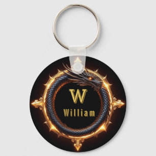 ✨ Fantasy Dragon Custom Name Ring Key Ring