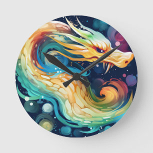 Fantasy Dragon Dream Animal 2 Round Clock