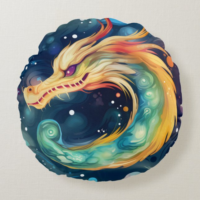 Fantasy Dragon Dream Animal 5 Round Cushion (Front)