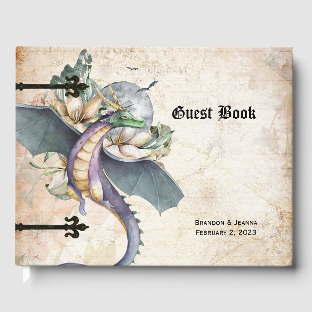 Fantasy Dragon Fairytale  Guest Book (Front)