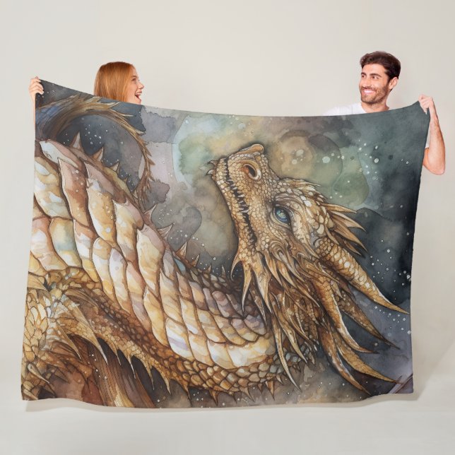 Fantasy dragon Fleece Blanket (In Situ)