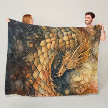 Fantasy dragon Fleece Blanket