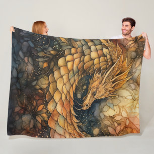 Fantasy dragon Fleece Blanket