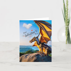 Fantasy dragon Happy Valentine's Day Thank You Card