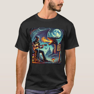 Fantasy Dragon Jam Session – Fire-Breathing Dragon T-Shirt