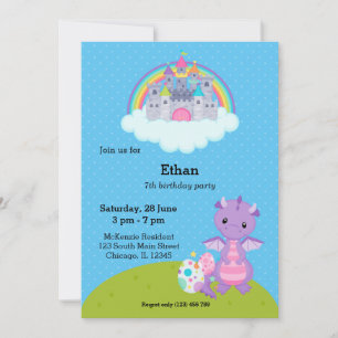 Fantasy Dragon Kids Party Invitation