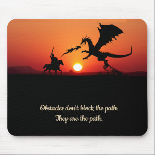 Fantasy Dragon  Knight Inspirational Motivational  Mouse Mat