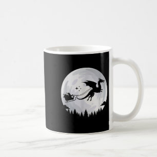 Fantasy Dragon Moon Sleigh, Santa Pulled By Dragon Coffee Mug