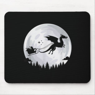 Fantasy Dragon Moon Sleigh, Santa Pulled By Dragon Mouse Mat