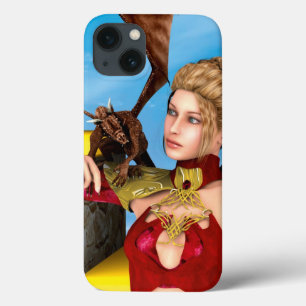 Fantasy Dragon Princess Digital Art iPhone 13 Case