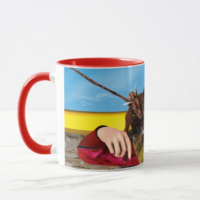 Fantasy Dragon Princess Digital Art Mug (Left)