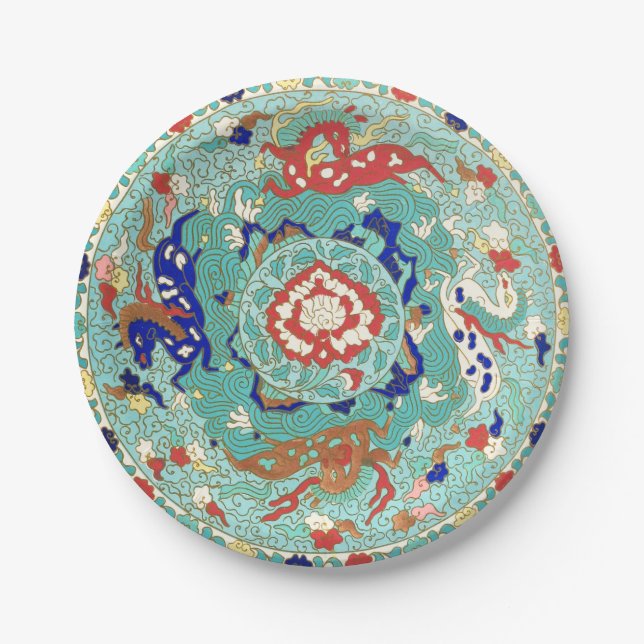 Fantasy Dragon Print Paper Plates, 7" Plate (Front)