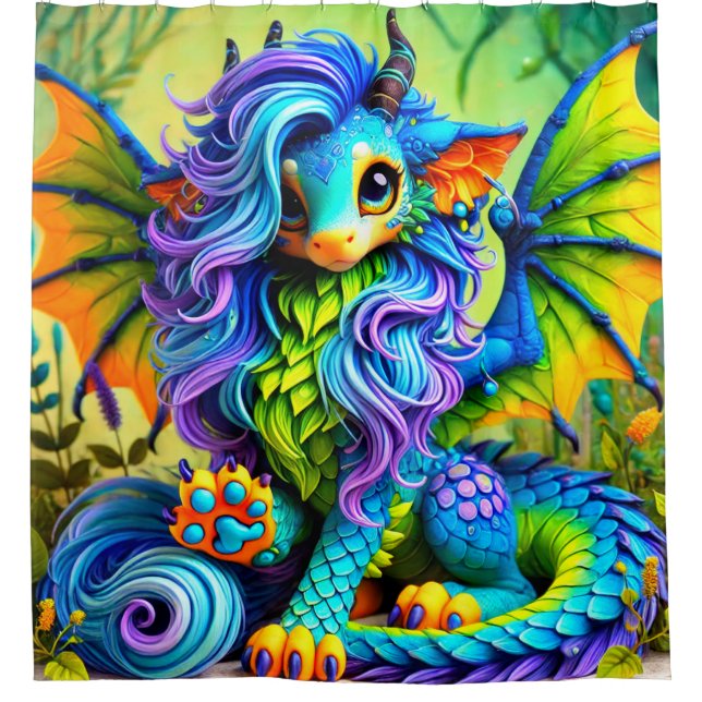 Fantasy Dragon Shower Curtain (Front)