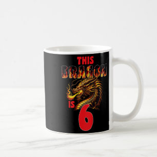 Fantasy Dragon Theme For Kids Turning 6 Birthday Coffee Mug