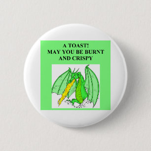 fantasy dragon toast 6 cm round badge